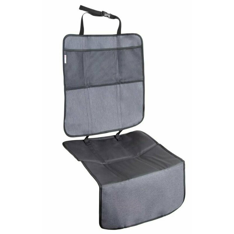 Petite&Mars Protectie impermeabila pentru bancheta auto si spatar cu organizator 3 in 1 Savior gri