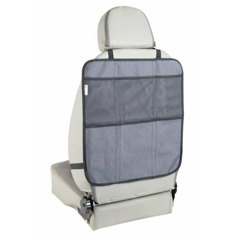 Petite&Mars Protectie impermeabila pentru bancheta auto si spatar cu organizator 3 in 1 Savior gri