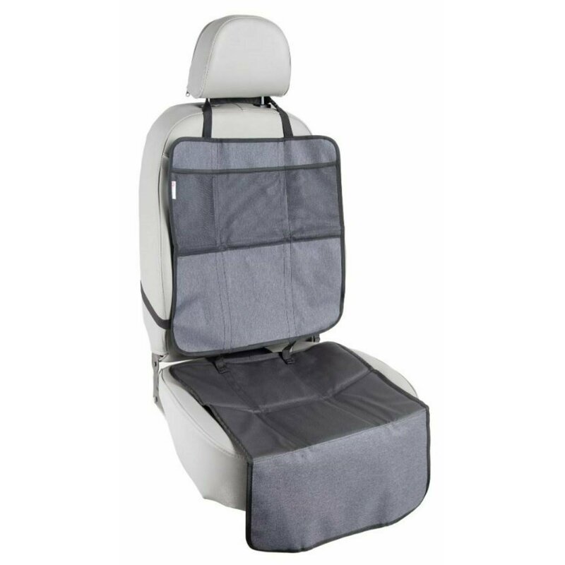 Petite&Mars Protectie impermeabila pentru bancheta auto si spatar cu organizator 3 in 1 Savior gri