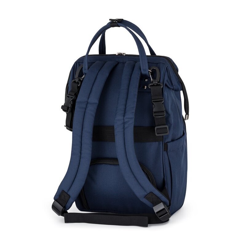 Petite&Mars Rucsac pentru mamici PetiteMars Jack cu 11 compartimente buzunare termice si saltea de infasat 30x42x15 cm Albastru