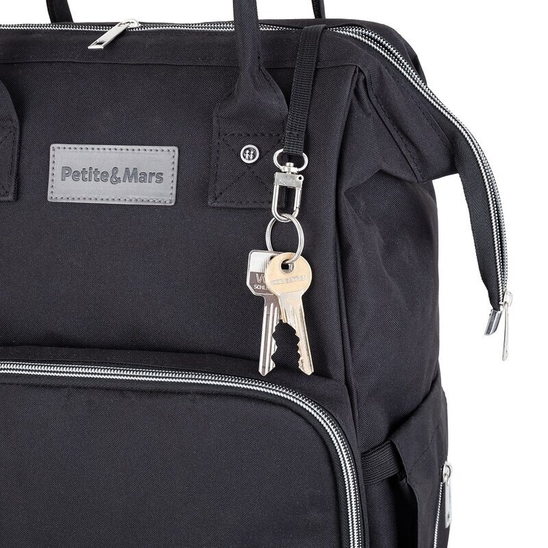 Petite&Mars Rucsac pentru mamici PetiteMars Jack cu 11 compartimente buzunare termice si saltea de infasat 30x42x15 cm Albastru