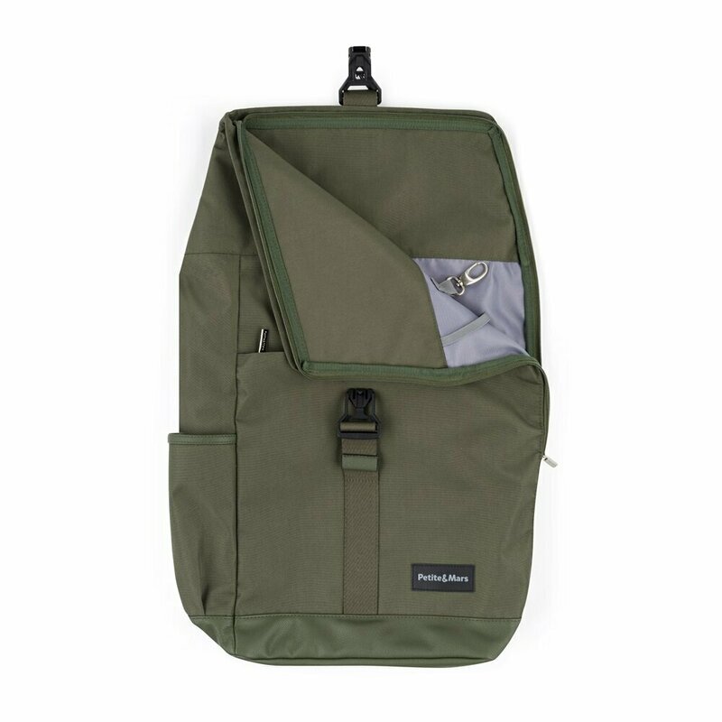 Petite&Mars Rucsac pentru mamici PetiteMars Jackob cu buzunare termoizolante impermeabile si pentru laptop sistem prindere carucior si compartimentare multipla
