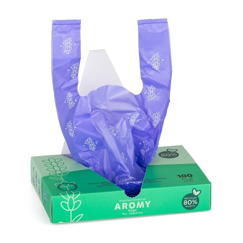 Petite&Mars Saci parfumati PetiteMars pentru scutece Aromy 100 bucati mov