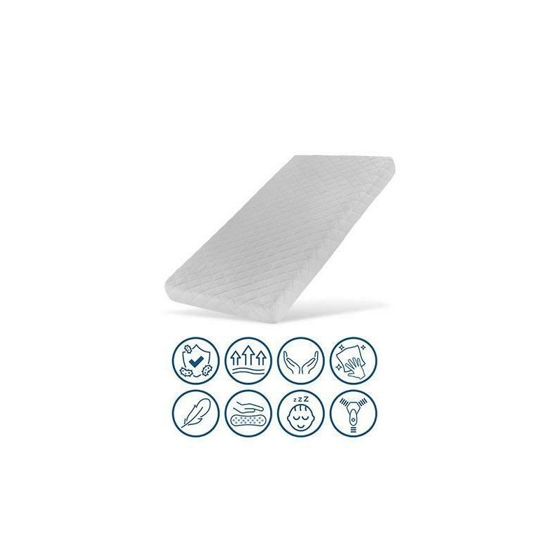 Petite&Mars Saltea copii Coco Dream cu husa detasabila 120x60x8 cm Alb