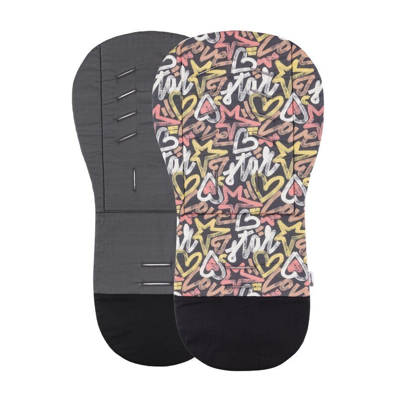 Petite&Mars Salteluta pentru carucior PetiteMars Foamy GriMulticolor reversibila cu doua fete din spuma universala 86x42 cm