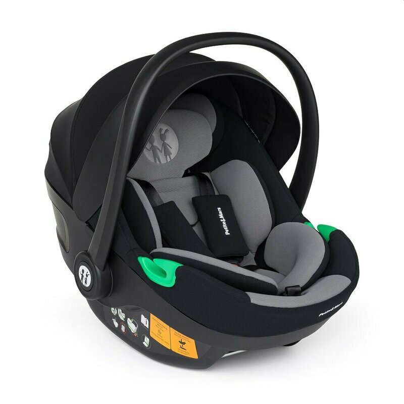 Petite&Mars Scaun auto pentru copii PetiteMars Core Pro NegruGri 0-13 kg 40-87 cm cu salteluta maner reglabil tetiera ajustabila in 5 pozitii ECE R129