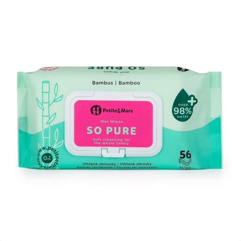 Petite&Mars Servetele umede PetiteMars multifunctionale din bambus alb