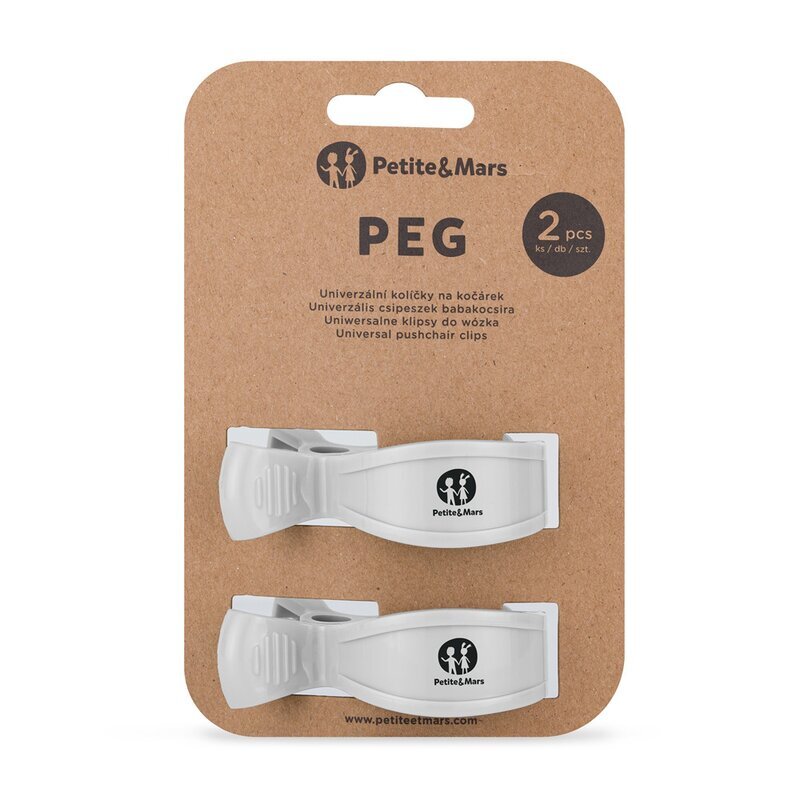 Petite&Mars Set 2 clesti multifunctionali pentru carucior PetiteMars Alb