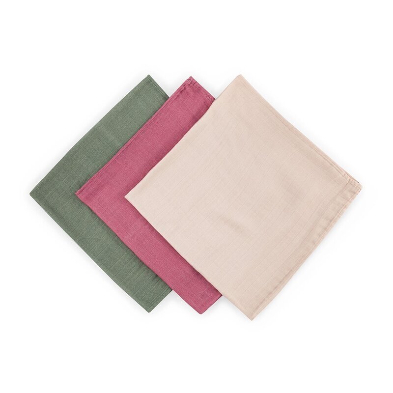 Petite&Mars Set 3 scutece PetiteMars Botanic Tones Moussy din muselina de bambus hipoalergenice 68x68 cm