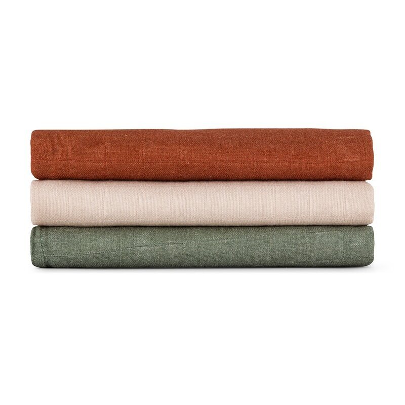 Petite&Mars Set 3 scutece PetiteMars Earth Tones Moussy din muselina de bambus hipoalergenice 68x68 cm