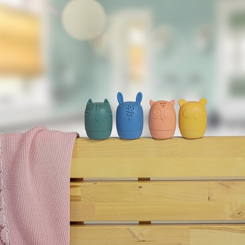 Petite&Mars Set 4 jucarii de baie Amigos din silicon multicolor PetiteMars