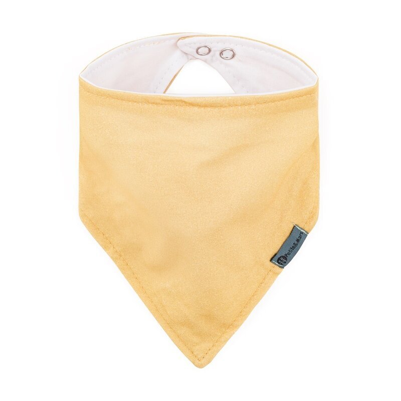 Petite&Mars Set bavete bandana PetiteMars Luke BejOcru 2 bucati bumbac natural reglabila cu capse 3 luni+