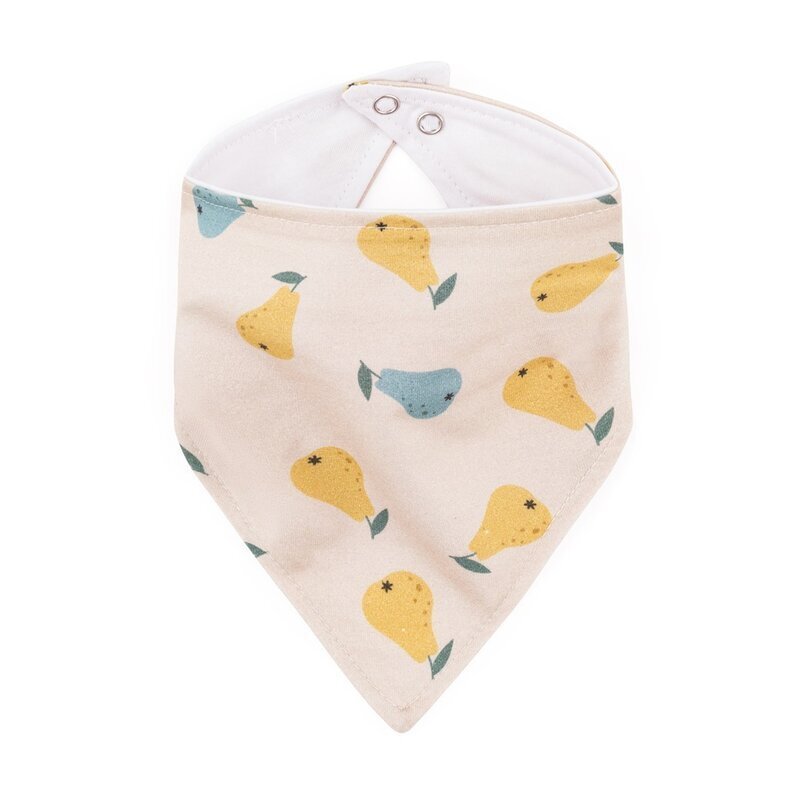 Petite&Mars Set bavete bandana PetiteMars Luke BejOcru 2 bucati bumbac natural reglabila cu capse 3 luni+