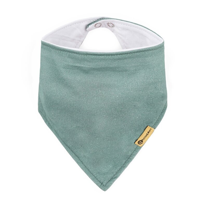 Petite&Mars Set bavete bandana PetiteMars Luke BejVerde 2 bucati bumbac natural reglabila cu capse 3 luni+