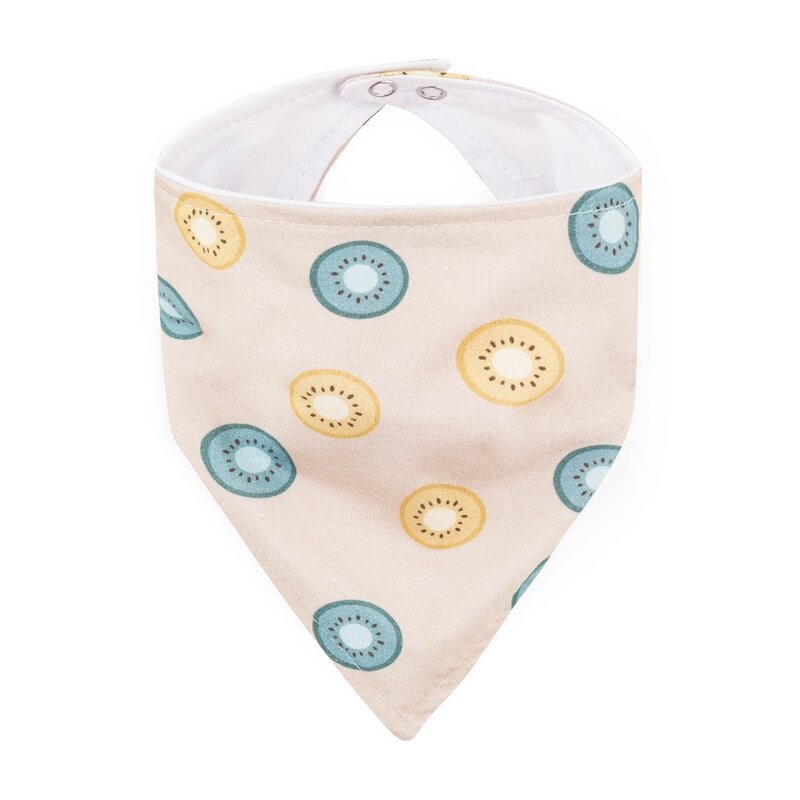 Petite&Mars Set bavete bandana PetiteMars Luke BejVerde 2 bucati bumbac natural reglabila cu capse 3 luni+