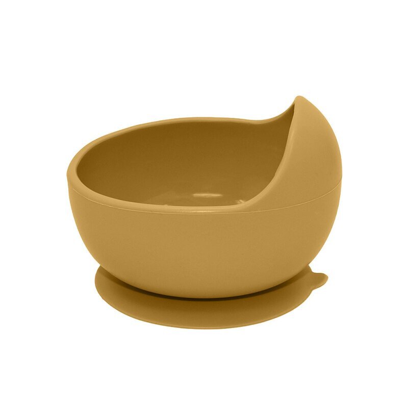 Petite&Mars Set de hranire PetiteMars cu farfurie bol si tacamuri din silicon fara BFA ocru
