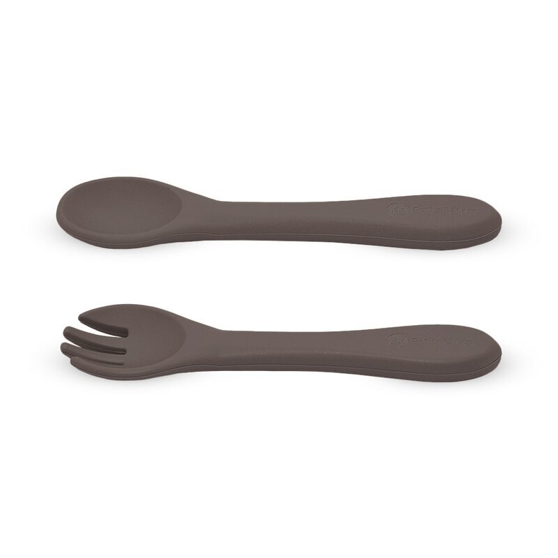 Petite&Mars Set tacamuri din silicon PetiteMars Bitter Cocoa Maro TakeMatch forma ergonomica fara BPA 6 luni+