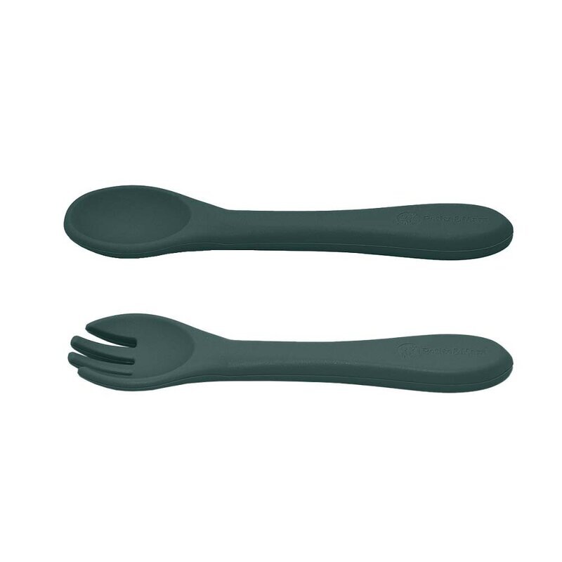 Petite&Mars Set tacamuri din silicon PetiteMars fara BPA TakeMatch 6 luni+ verde inchis