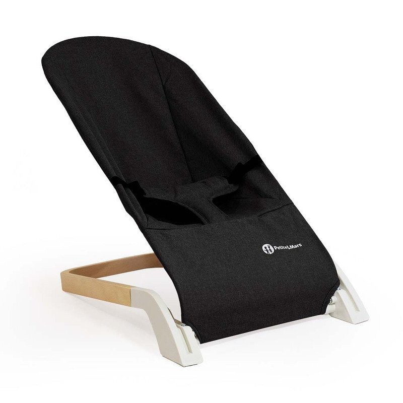 Petite&Mars Sezlong balansoar PetiteMars Calmy cu centura in 3 puncte negru