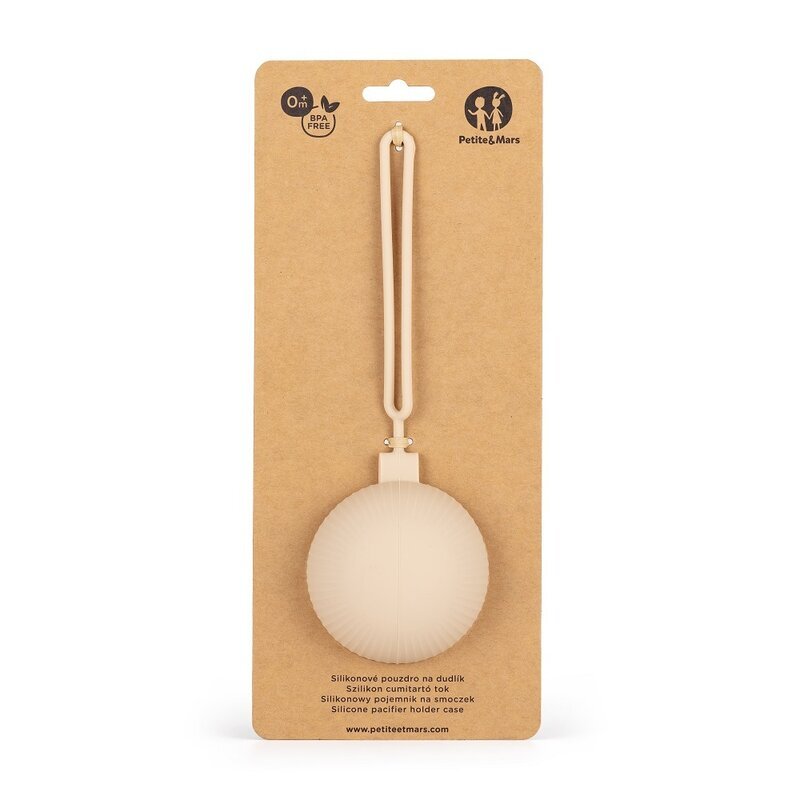 Petite&Mars Suport pentru suzeta PetiteMars universala cu maner bej