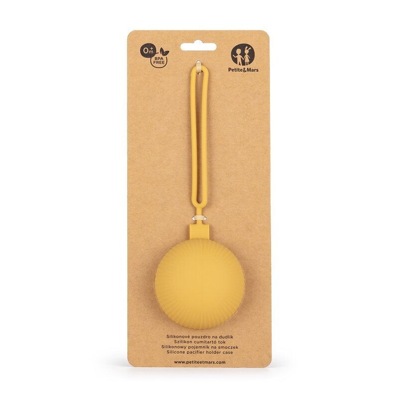Petite&Mars Suport pentru suzeta PetiteMars universala cu maner galben