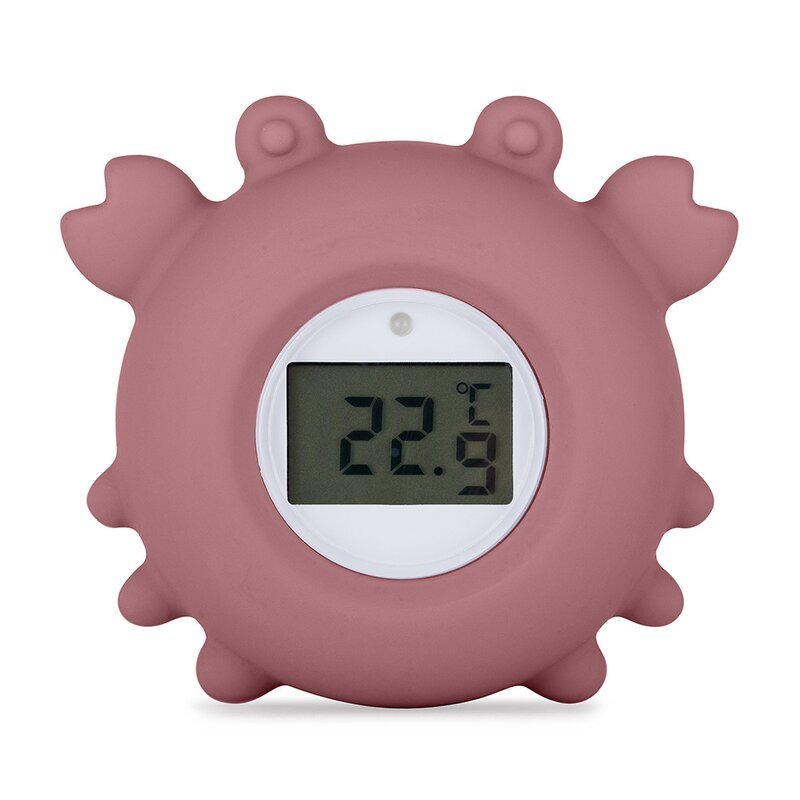 Petite&Mars Temometru digital PetiteMars Crabul Caleb multifunctional ecran usor de citit valoare precisa silicon sigur avertizare temperatura 0 luni+ Roz
