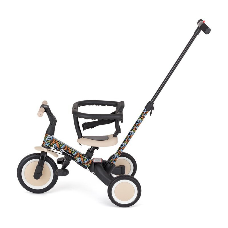 Petite&Mars Tricicleta pentru copii PetiteMars City Beat Turbo editie limitata 5 in 1 multifunctionala vehicul de impins bicicleta cufara pedale maner de ghidaj