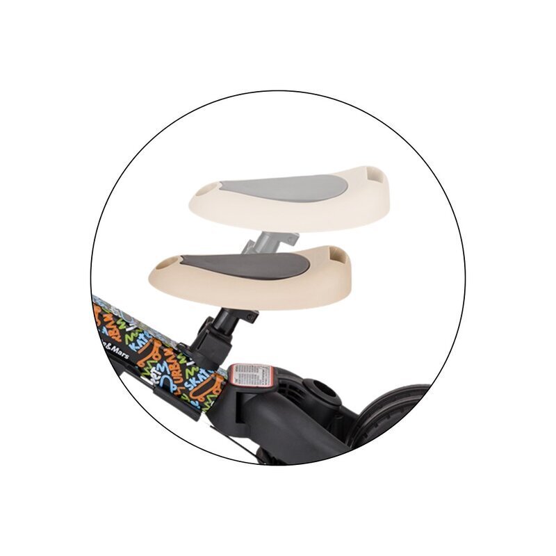 Petite&Mars Tricicleta pentru copii PetiteMars City Beat Turbo editie limitata 5 in 1 multifunctionala vehicul de impins bicicleta cufara pedale maner de ghidaj