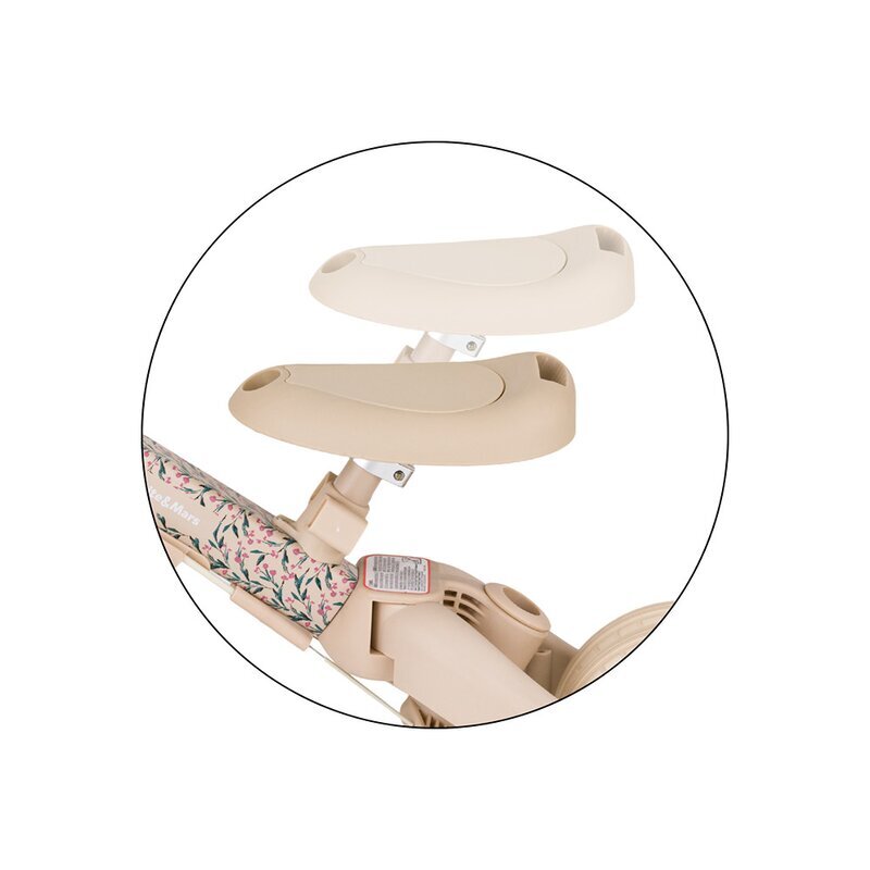 Petite&Mars Tricicleta pentru copii PetiteMars Pink Meadow Turbo editie limitata 5 in 1 multifunctionala vehicul de impins bicicleta cufara pedale maner de ghidaj