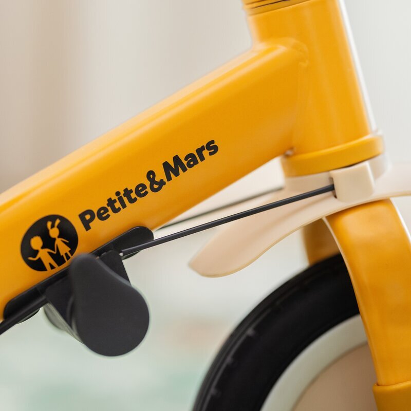 Petite&Mars Tricicleta pentru copii PetiteMars Turbo Bej 5 in 1 Multifunctionala Vehicul de impins Bicicleta cufara pedale Cu maner de ghidaj Detasabil Roti din cauciuc Pana la 25 kg 1.5-5 ani