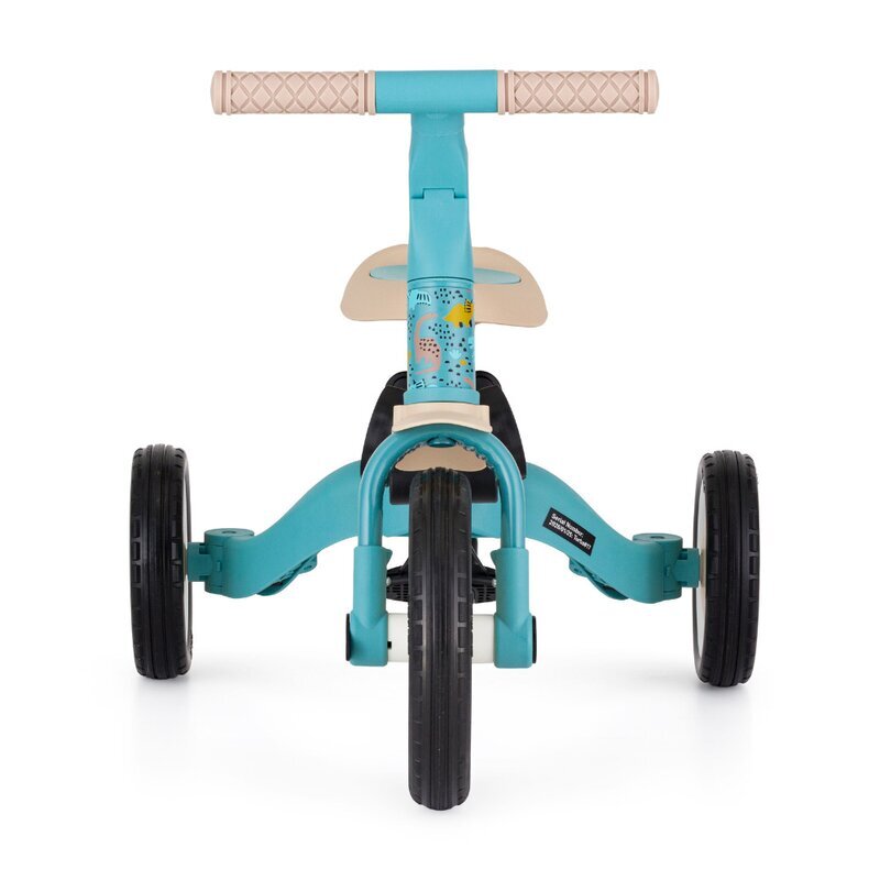 Petite&Mars Tricicleta pentru copii PetiteMars Turbo Dino Park editie limitata 5 in 1 multifunctionala cu maner de ghidaj roti din cauciuc greutate admisa 25 kg 1.5-5 ani