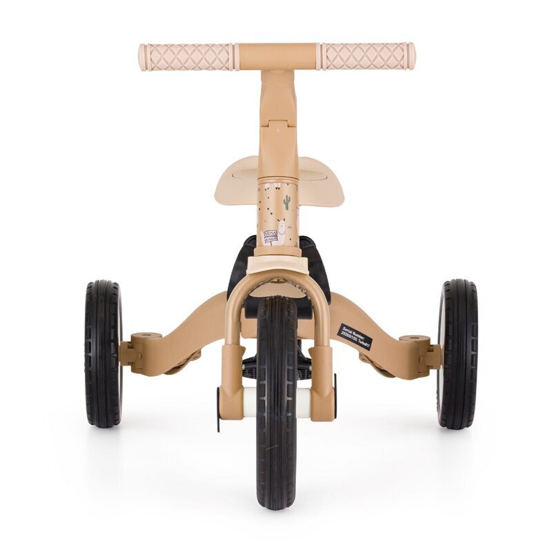 Petite&Mars Tricicleta pentru copii PetiteMars Turbo Llama Vibes editie limitata 5 in 1 multifunctionala cu maner de ghidaj roti din cauciuc greutate admisa 25 kg 1.5-5 ani