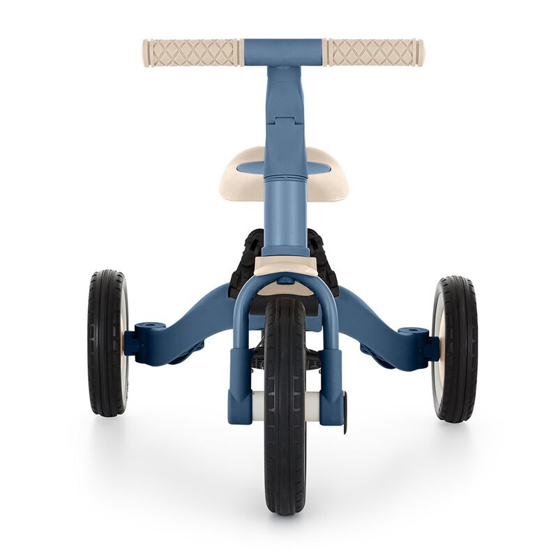 Petite&Mars Tricicleta pentru copii PetiteMars Turbo Ocean Blue 5 in 1 Multifunctionala Vehicul de impins Bicicleta cufara pedale Cu maner de ghidaj Detasabil Roti din cauciuc Pana la 25 kg 1.5-5 ani