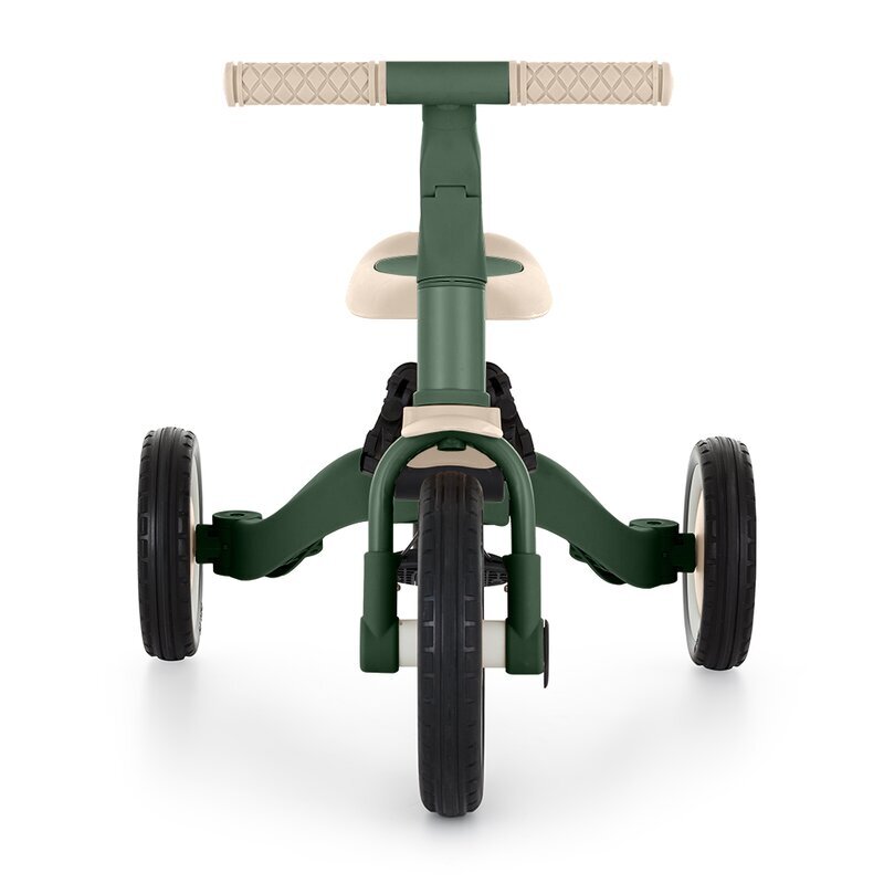 Petite&Mars Tricicleta pentru copii PetiteMars Turbo Verde 5 in 1 Multifunctionala Vehicul de impins Bicicleta cufara pedale Cu maner de ghidaj Detasabil Roti din cauciuc Pana la 25 kg 1.5-5 ani
