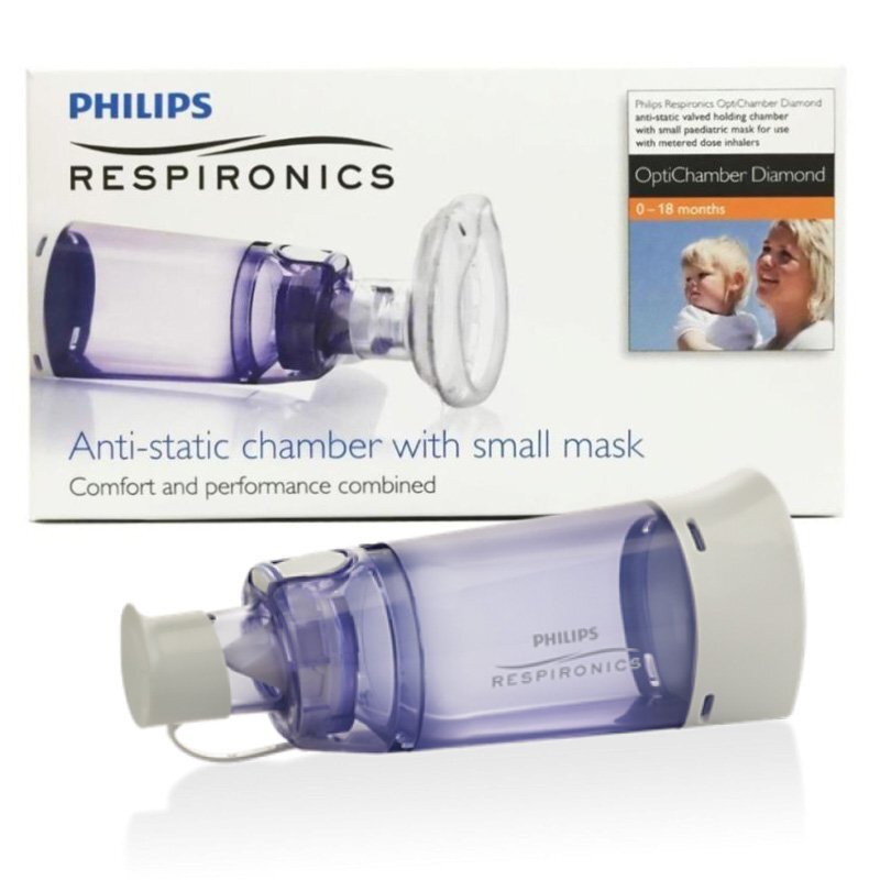 Philips Respironics Camera de inhalare Optichamber Diamond cu masca 0-18 luni