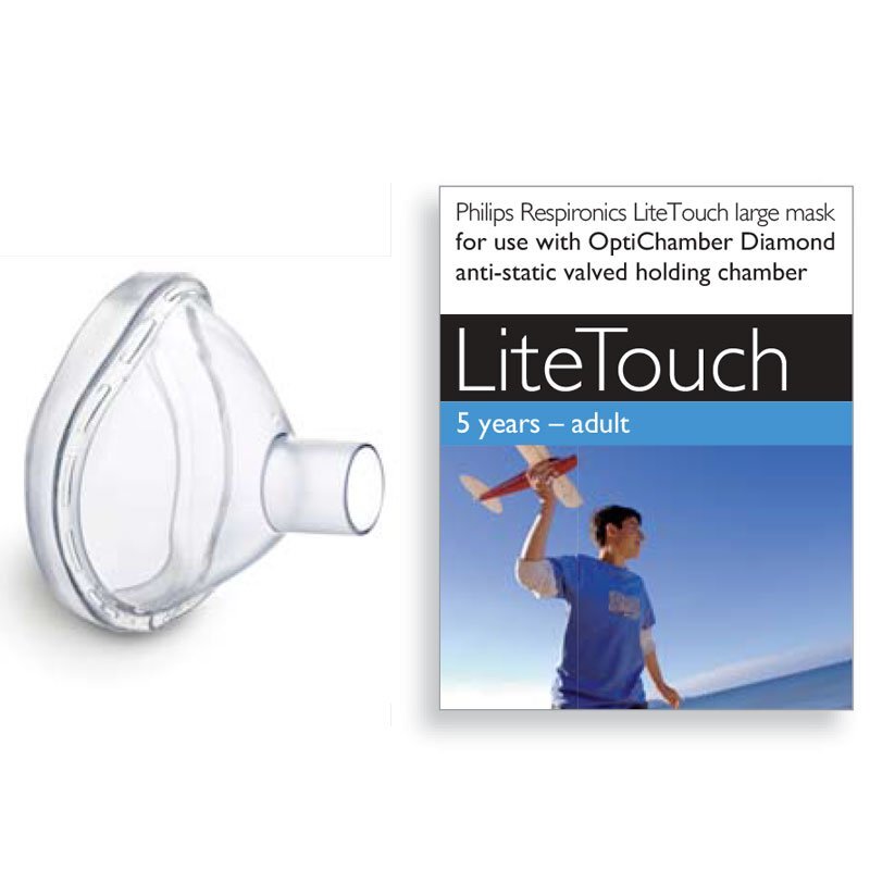 Philips Respironics Masca large LiteTouch 5 ani - adulti pentru Optichamber