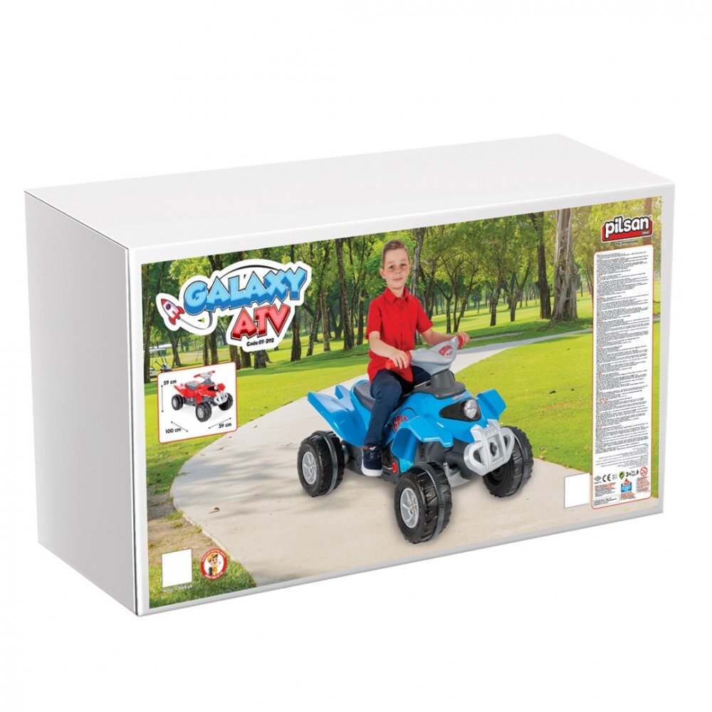 PILSAN Atv cu pedale pentru copii cu roti din plastic rezistentmargini rotunjitede la 3 si pana la 35kg Galaxy Red