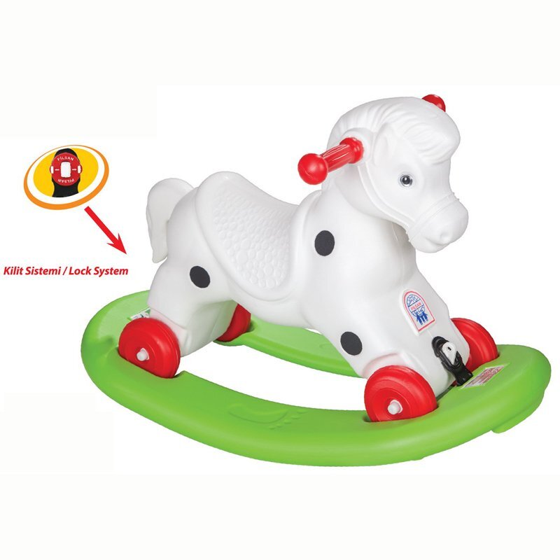 PILSAN Balansoar calut 2in1 pentru copii Rocking Horse cu roti si platforma detasabila
