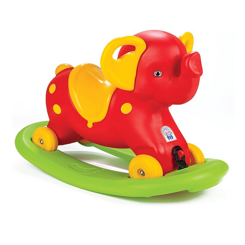 PILSAN Balansoar elefant 2 in 1 cu roti si platforma detasabila Rosu