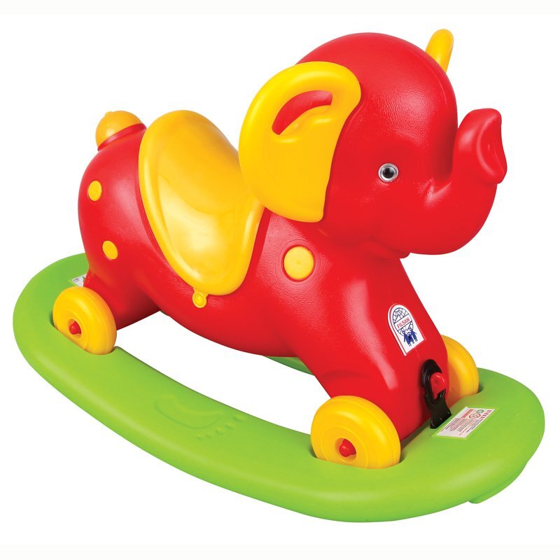 PILSAN Balansoar elefant 2 in 1 cu roti si platforma detasabila Rosu