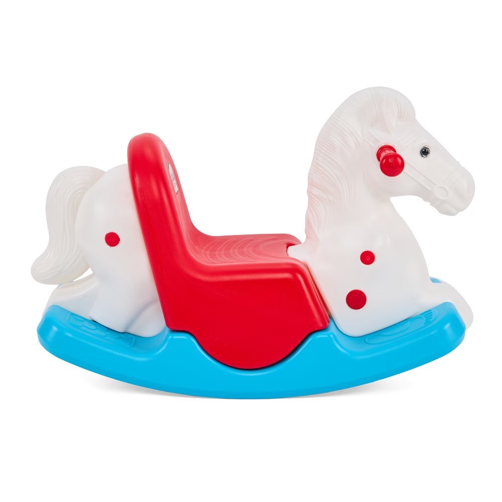 PILSAN Balansoar pentru copii Happy Horse white cu spatar inalt sistem de siguranta anti-rasturnare manere ergonomice recomandat de la 3 ani