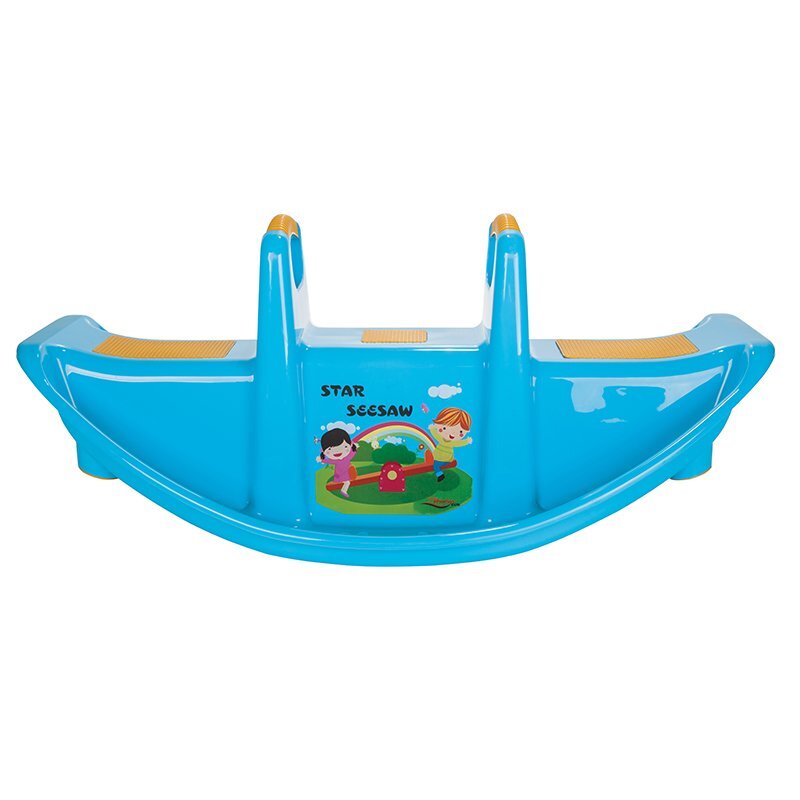 PILSAN Balansoar pentru copii Star Seesaw Blue cu manere de sustinereplastic solidrezistent la UVutilizare interiorexteriorbaza cu siguranta antirasturnare
