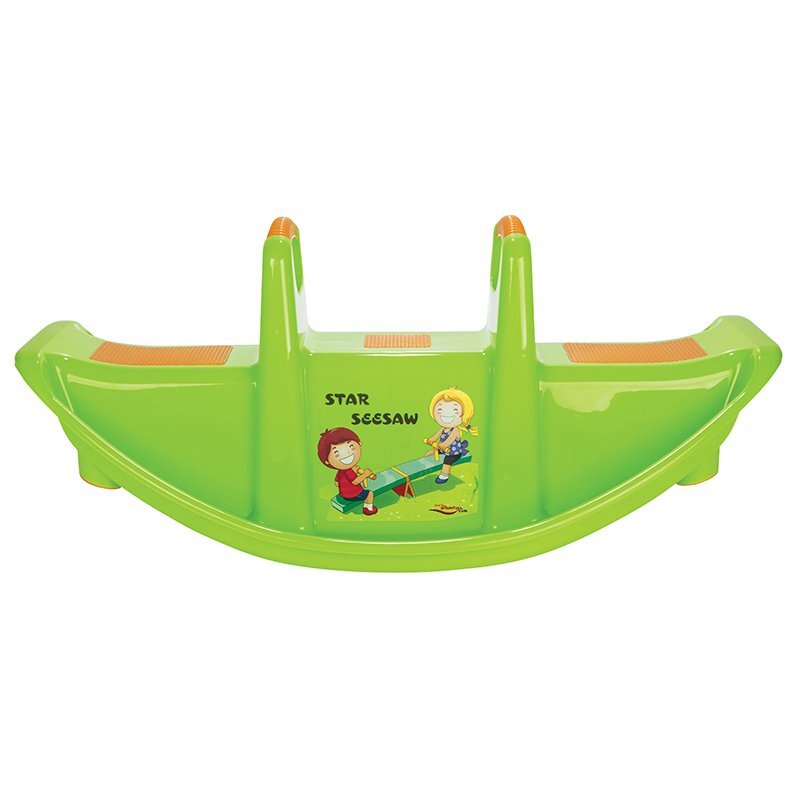 PILSAN Balansoar pentru copii Star Seesaw Green cu manere de sustinereplastic solidrezistent la UVutilizare interiorexteriorbaza cu siguranta antirasturnare