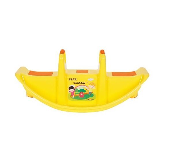PILSAN Balansoar pentru copii Star Seesaw Yellow cu manere de sustinereplastic solidrezistent la UVutilizare interiorexteriorbaza cu siguranta antirasturnare