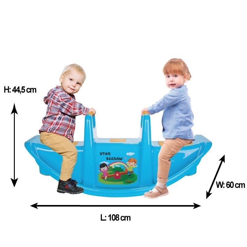 PILSAN Balansoar pentru copii Star Seesaw Yellow cu manere de sustinereplastic solidrezistent la UVutilizare interiorexteriorbaza cu siguranta antirasturnare