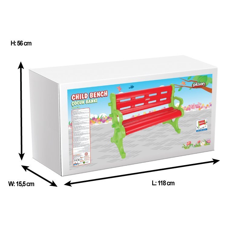 PILSAN Bancuta de gradina pentru copii Bench Redutilizare interiorexteriormargini rotunjitedimensiune 106x50x73 cm