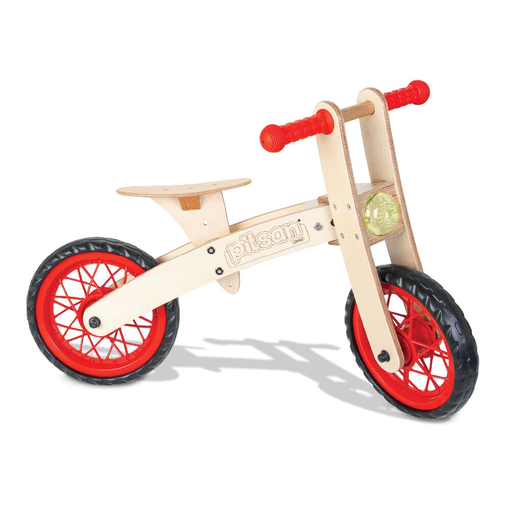 PILSAN Bicicleta copii din lemn fara pedale Freestyle scaun reglabil pe 3 nivele de inaltimeintre 34-41 cm roti din cauciuc EVA de la 2 ani greutate maxima de transport de 30 kg