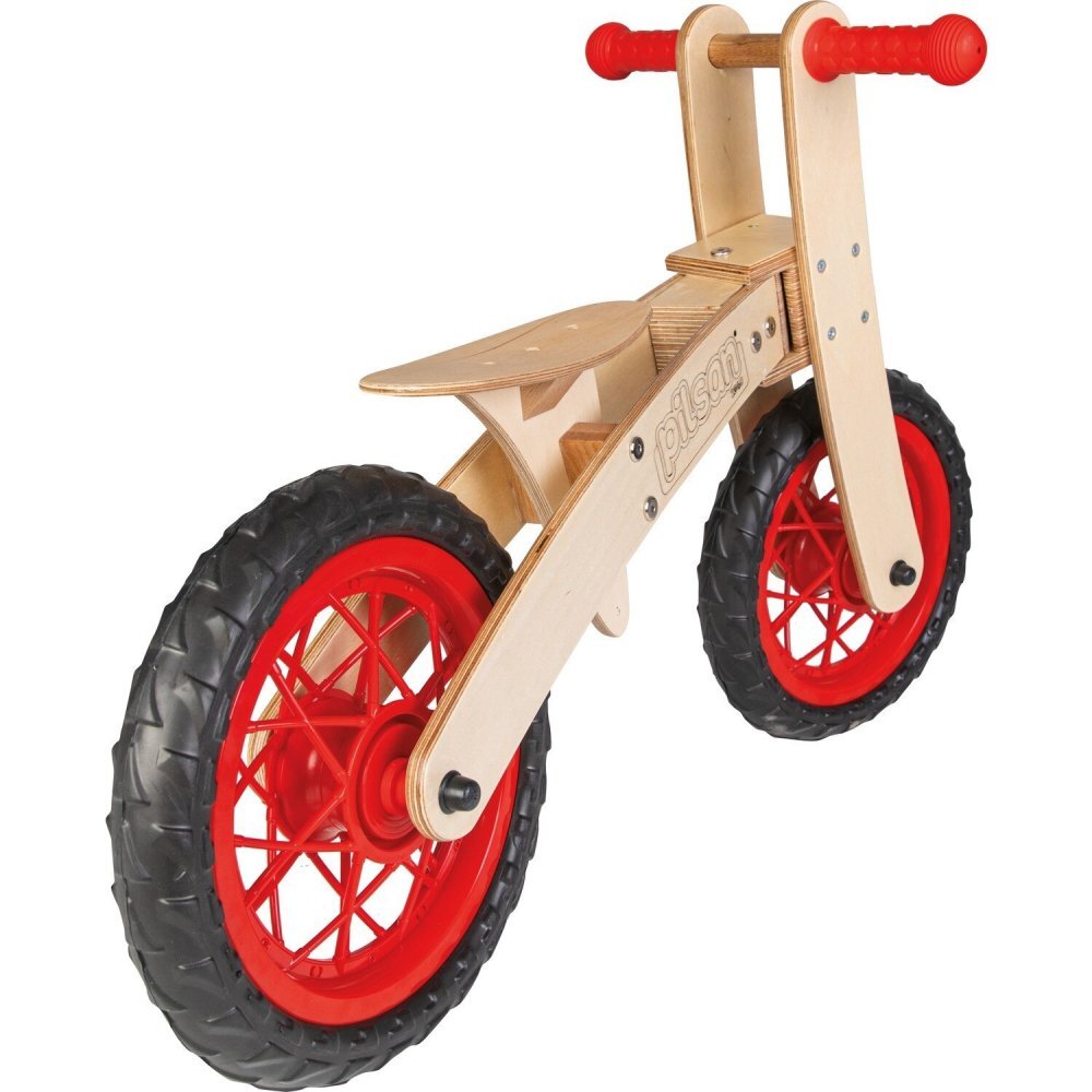 PILSAN Bicicleta copii din lemn fara pedale Freestyle scaun reglabil pe 3 nivele de inaltimeintre 34-41 cm roti din cauciuc EVA de la 2 ani greutate maxima de transport de 30 kg