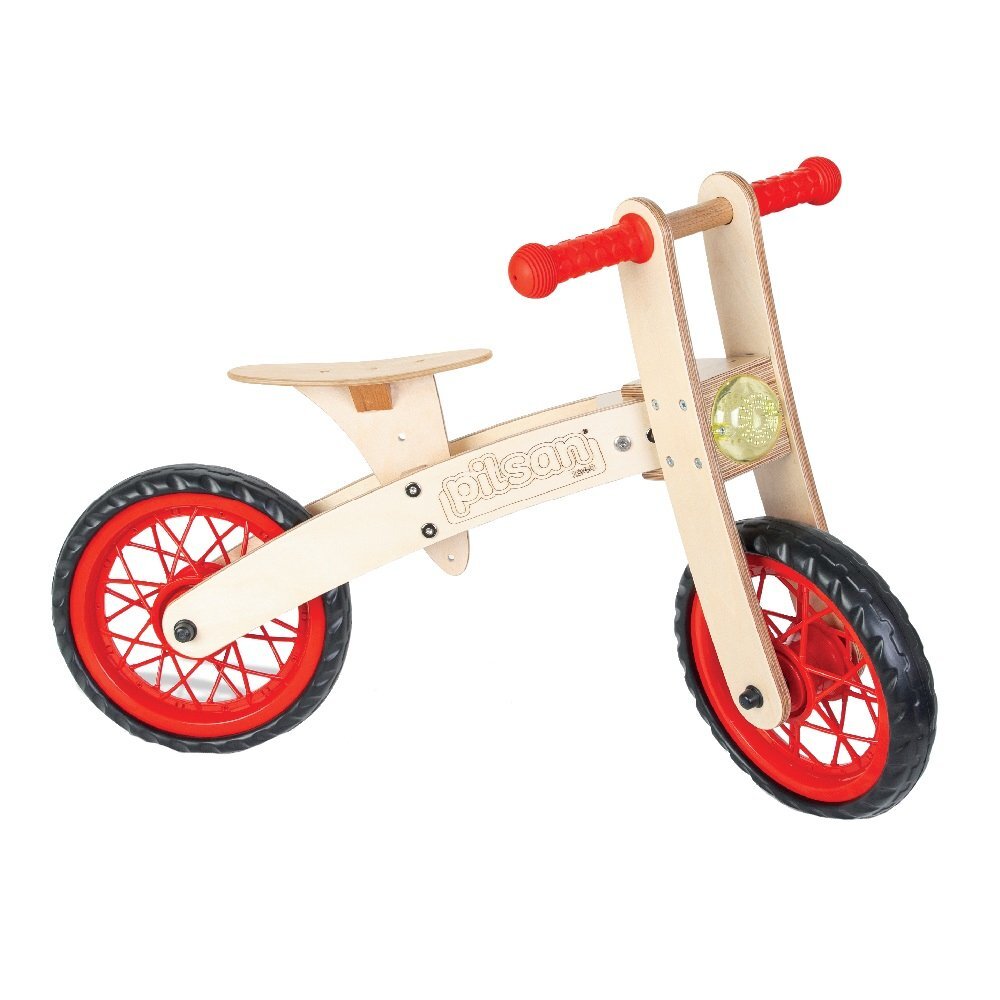 PILSAN Bicicleta copii din lemn fara pedale Freestyle scaun reglabil pe 3 nivele de inaltimeintre 34-41 cm roti din cauciuc EVA de la 2 ani greutate maxima de transport de 30 kg