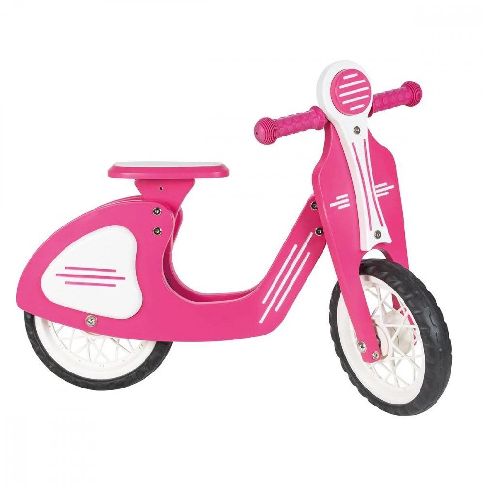 PILSAN Bicicleta copii fara pedale Retro Pink scaun reglabil in 3 pozitii sarcina maxima 30 kg de la 2 ani roti din cauciuc EVA